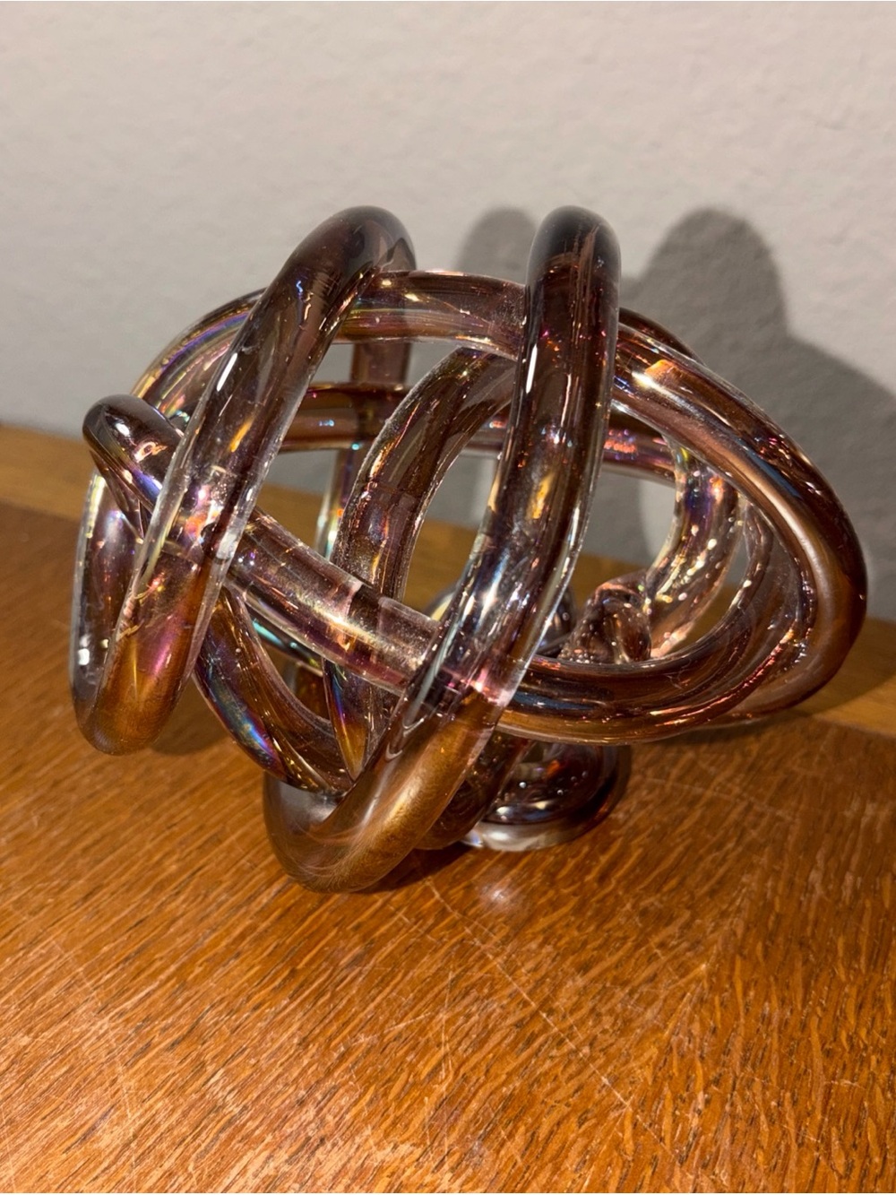 Abstract Knot Sculpture Iridescent Tone Home Decor Tangled Decorative Object